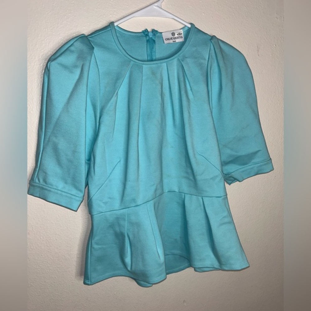 Angele Blue Peplum Top